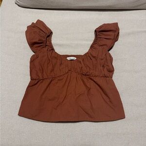 Abercrombie and Fitch Ruffle Sleeve Top